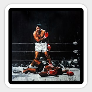 Muhammad Ali détruit Sonny Liston T-shirt échancré Sticker